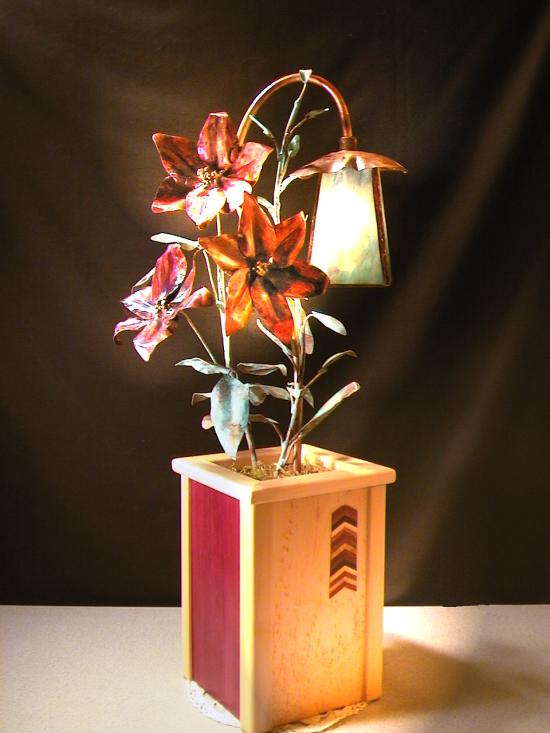 Copper Sculpture Accent Lighting